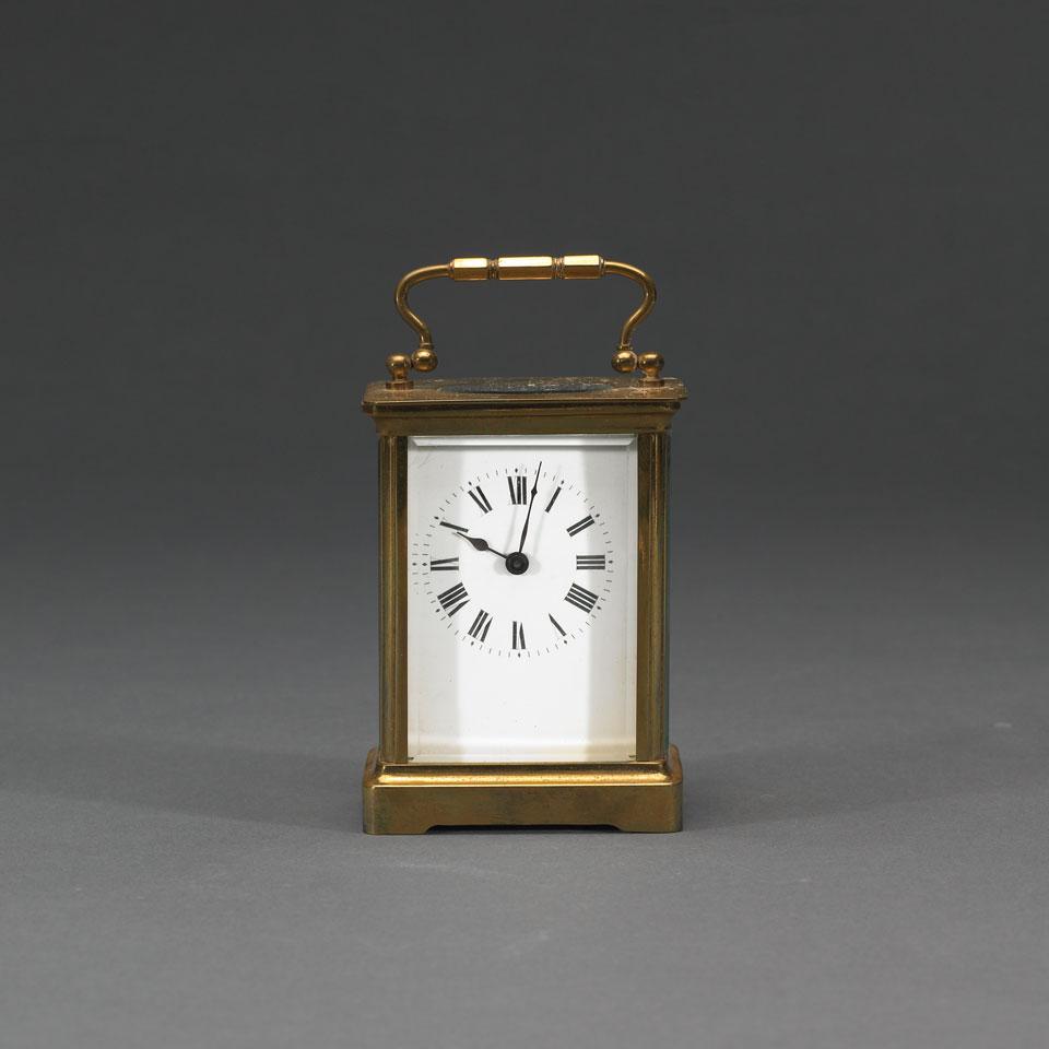 French Gilt Brass Cased Carriage Clock, c.1900