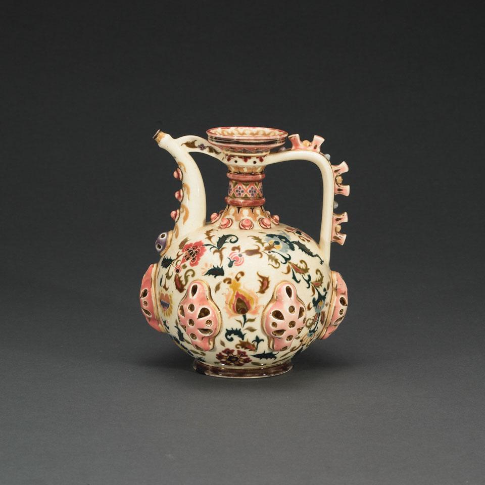 Zsolnay Reticulated Ewer, c.1900