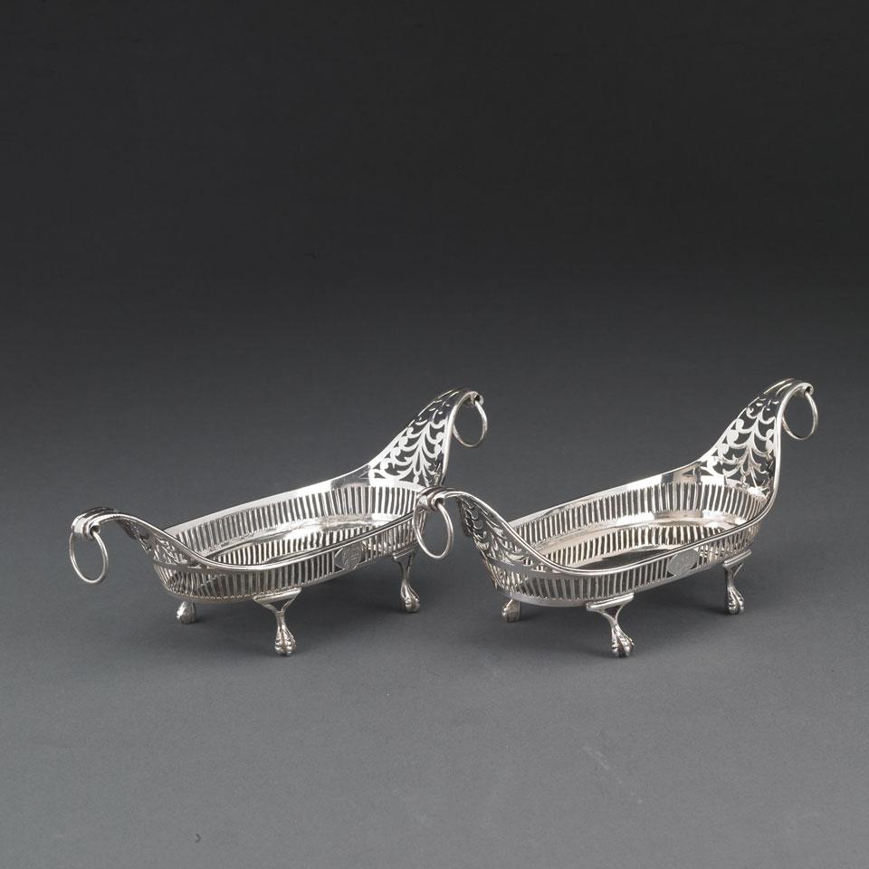 Pair of George III Silver Sweetmeat Dishes, Thomas Daniell, London, 1778