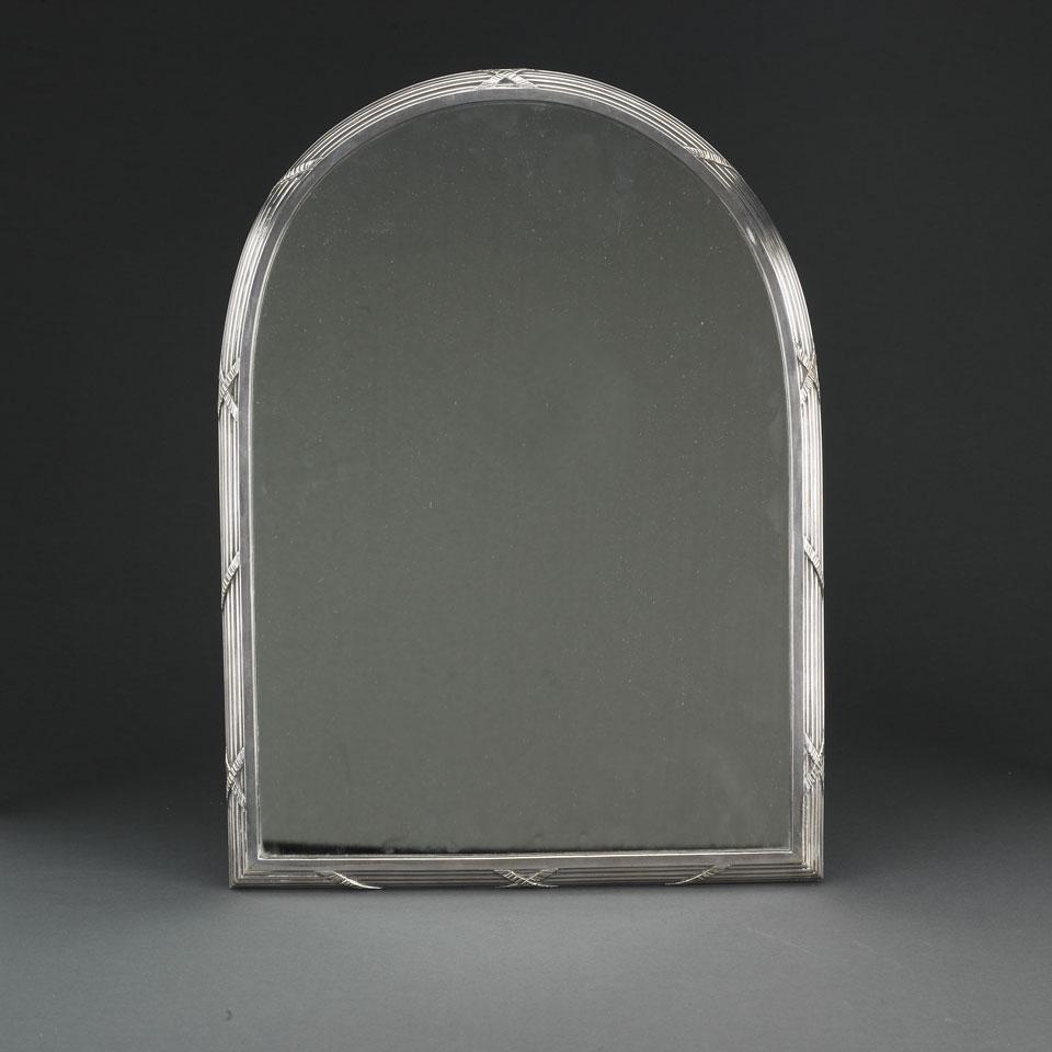 Continental Silvered Brass Framed Easel Mirror, c.1900