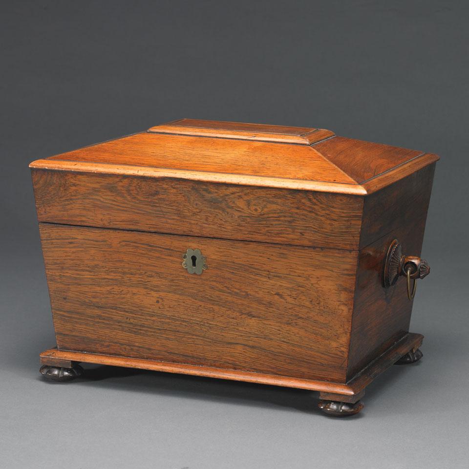 Victorian Rosewood Sarcophagus Form Document Box, mid-19th century