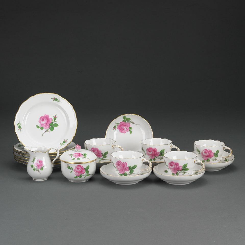 Meissen Rose Pattern Tea Service, 20th century