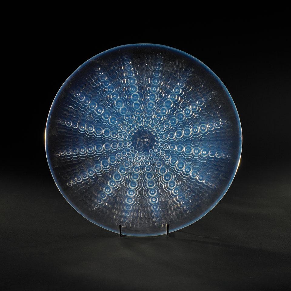 ‘Oursins No.2’, Lalique Moulded Opalescent Glass Plate, c.1935