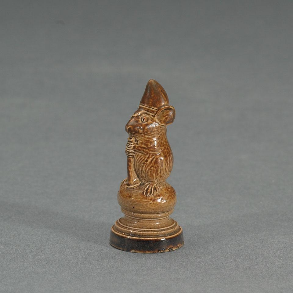 Doulton Silicon Stoneware Mouse Chess Piece, George Tinworth, 1884