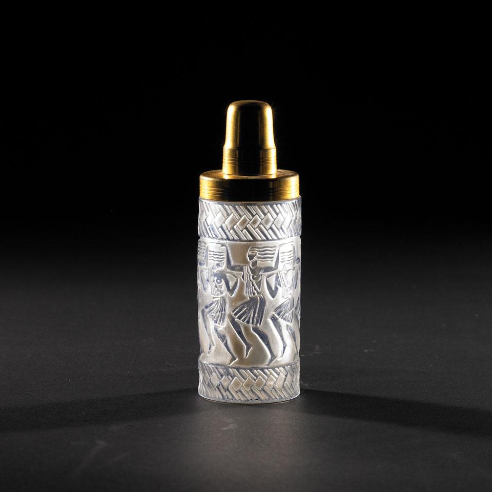 ‘Danseuses Égyptiennes’, Lalique Frosted and Enameled Glass Brûle Parfum, for Marcas et Bardel, c.1926