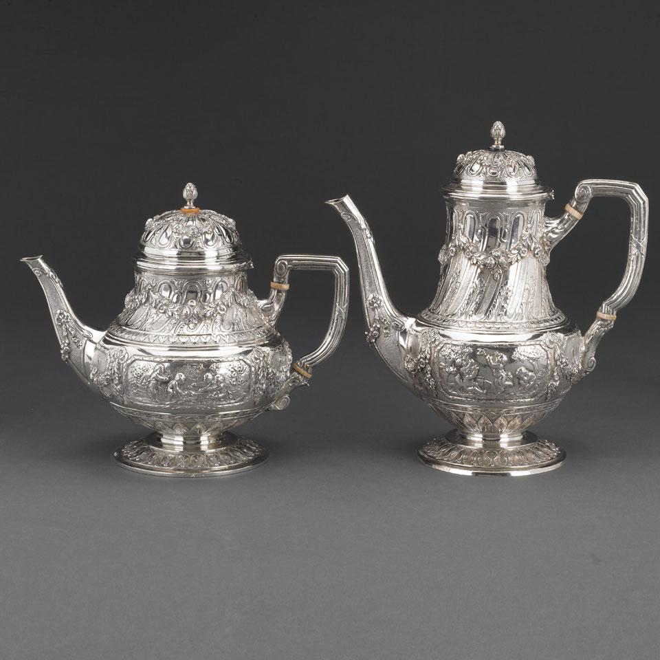German Silver Teapot and Coffee Pot, early 20th century