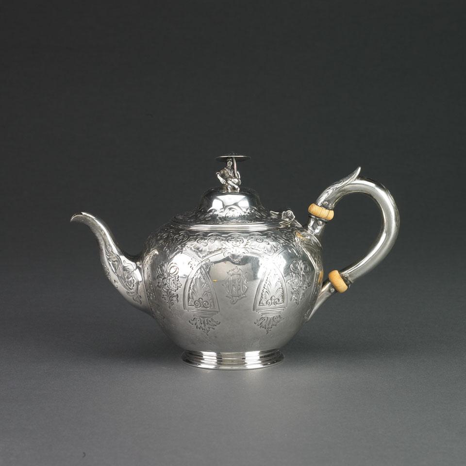 Victorian Silver Teapot, Robert Hennell, London, 1852