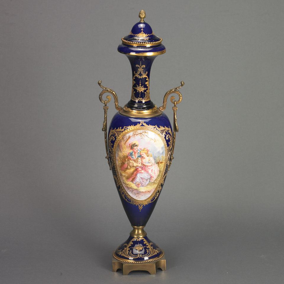Gilt Brass Mounted ‘Sèvres’ Vase and Cover, c.1900