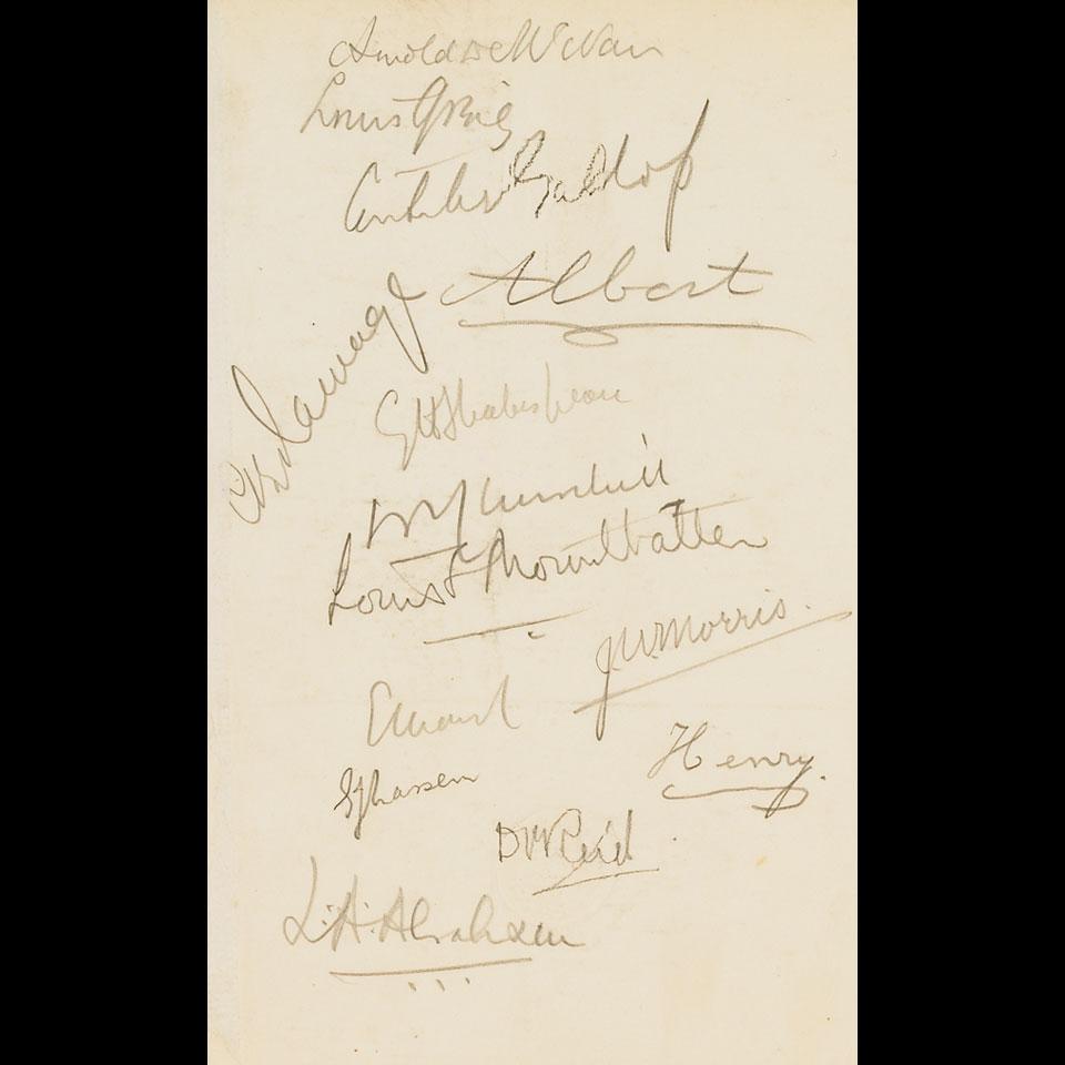 Autograph Note Signed “W” by Winston Churchill, October 10, 1913