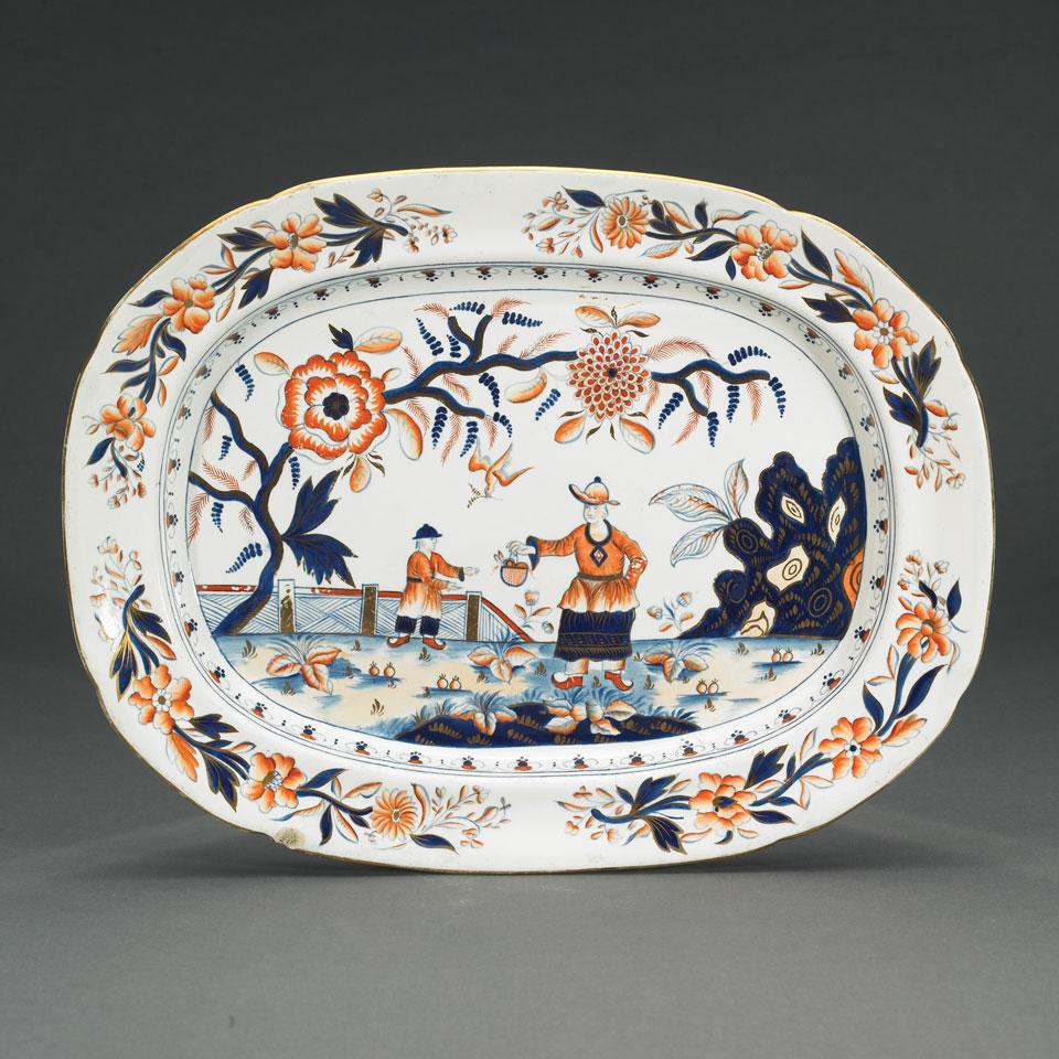 Davenport ‘Stone China’ Chinoiserie Platter, c.1805-20