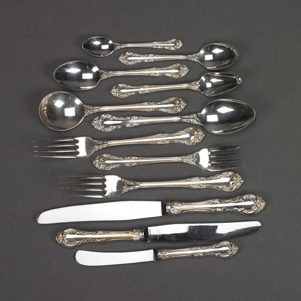 Canadian Silver ‘Laurentian’ Pattern Flatware Service, Henry Birks & Sons, Montreal, Que., 20th century