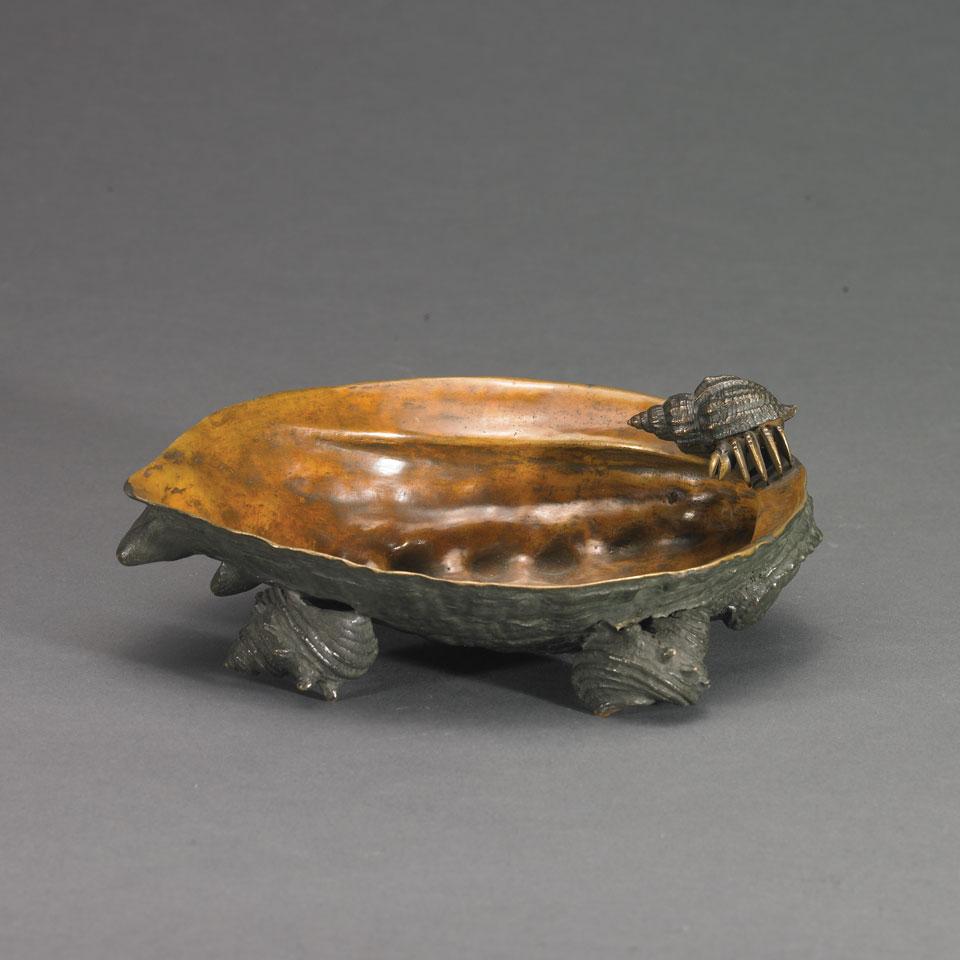 Patinated Bronze Shell Vide Poche, c.1900