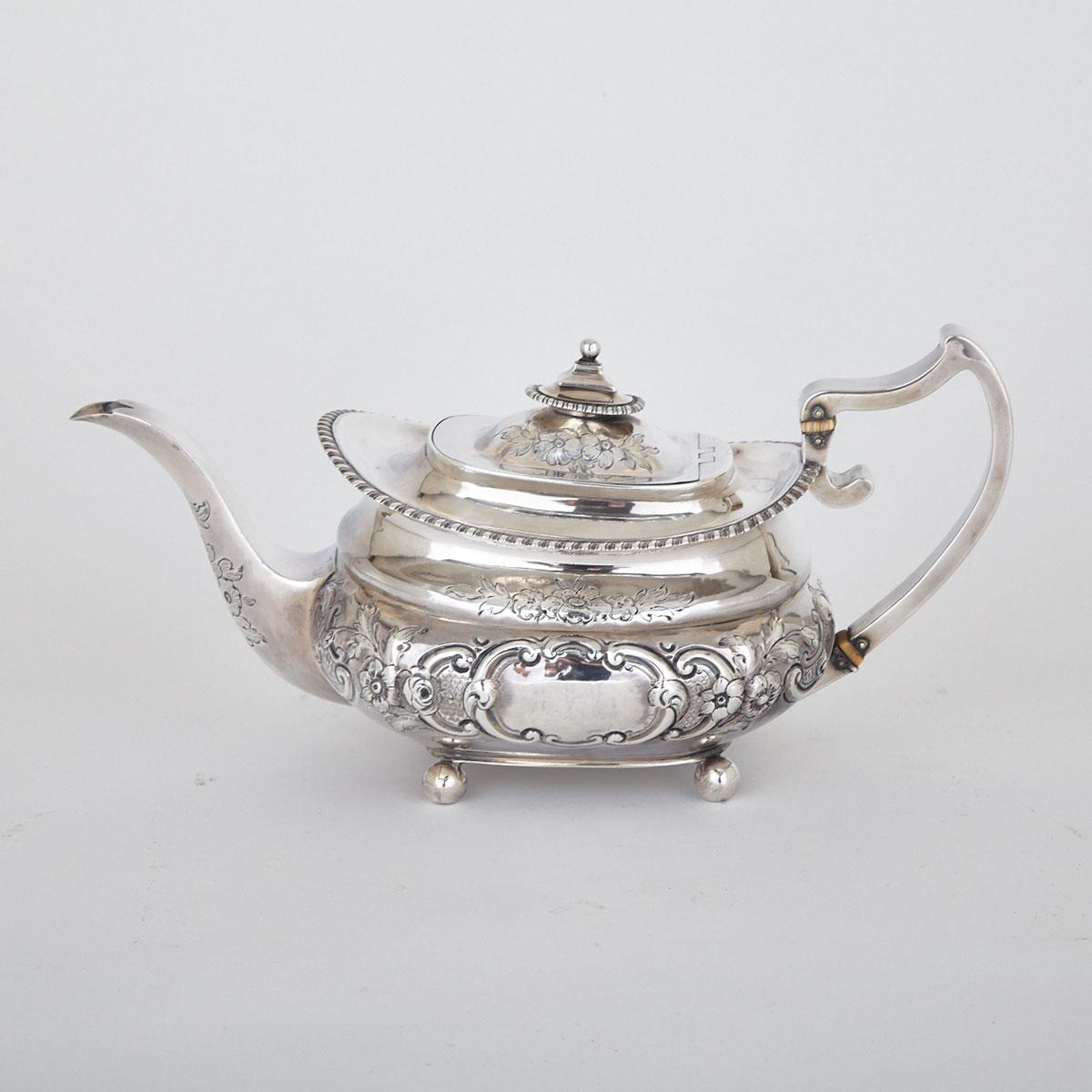 George III Silver Teapot, Thomas Johnson, London, 1814