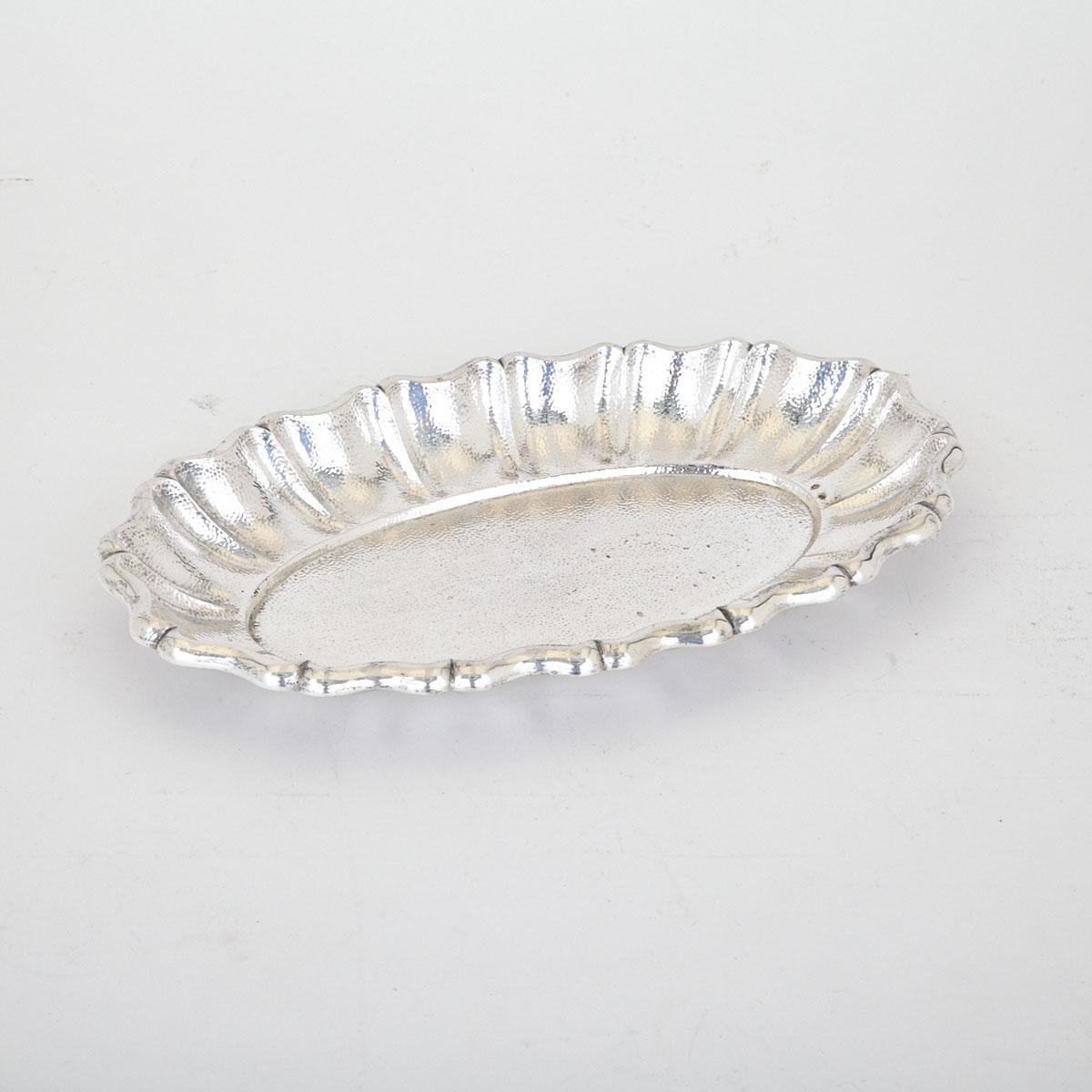 Hungarian Silver Shaped Oval Dish, 20th Century