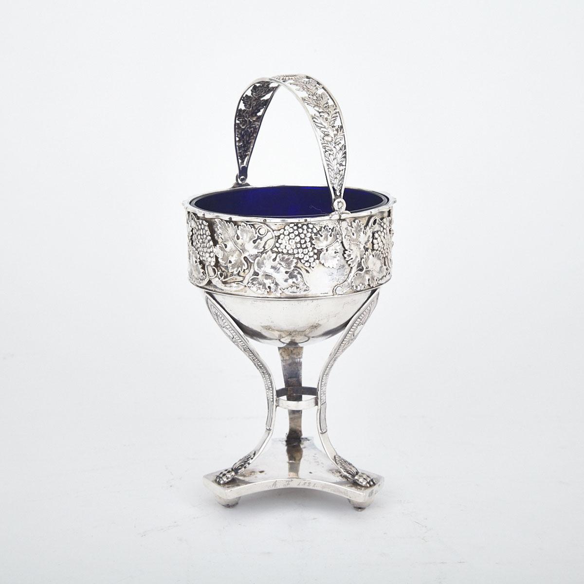 German Silver Pedestal Sugar Basket, Königsberg, c.1850