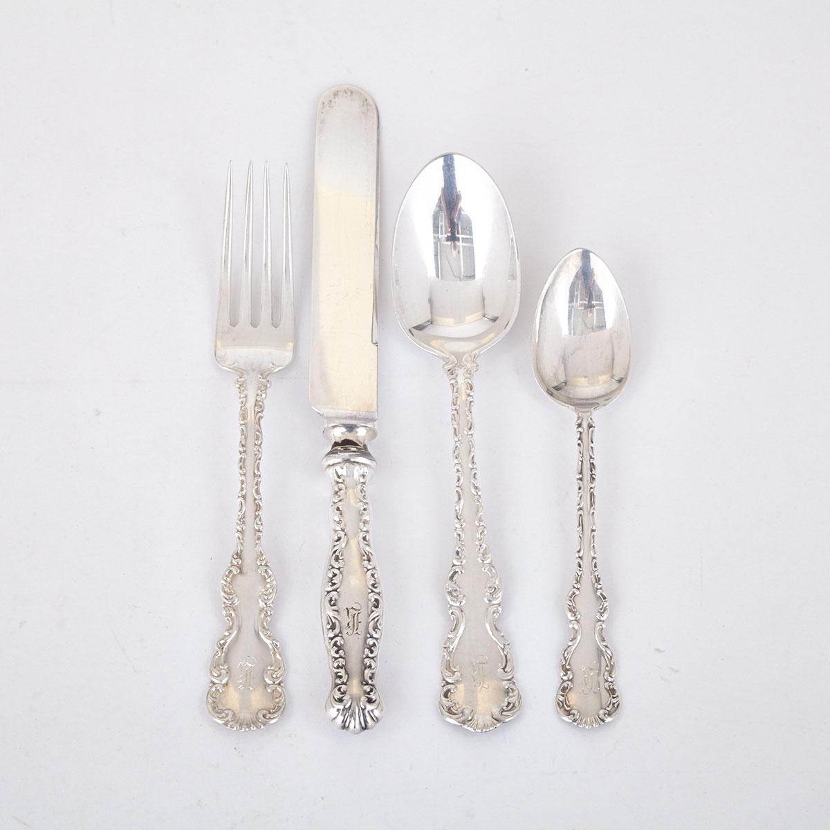 Assembled Canadian Silver ‘Louis XV’ Pattern Flatware Service, 20th century