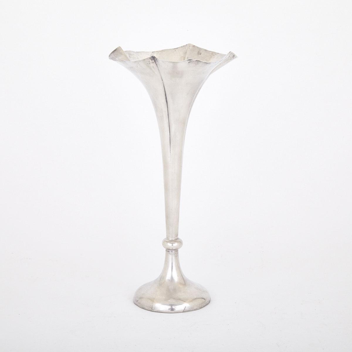 Edwardian Silver Trumpet Vase, Horace Woodward and Co. Ltd., London, 1901