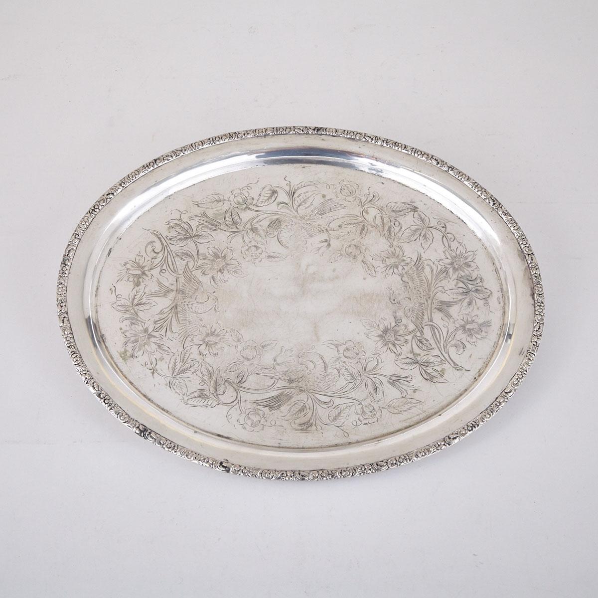 Austro-Hungarian Silver Oval Tray, Vienna, c.1900