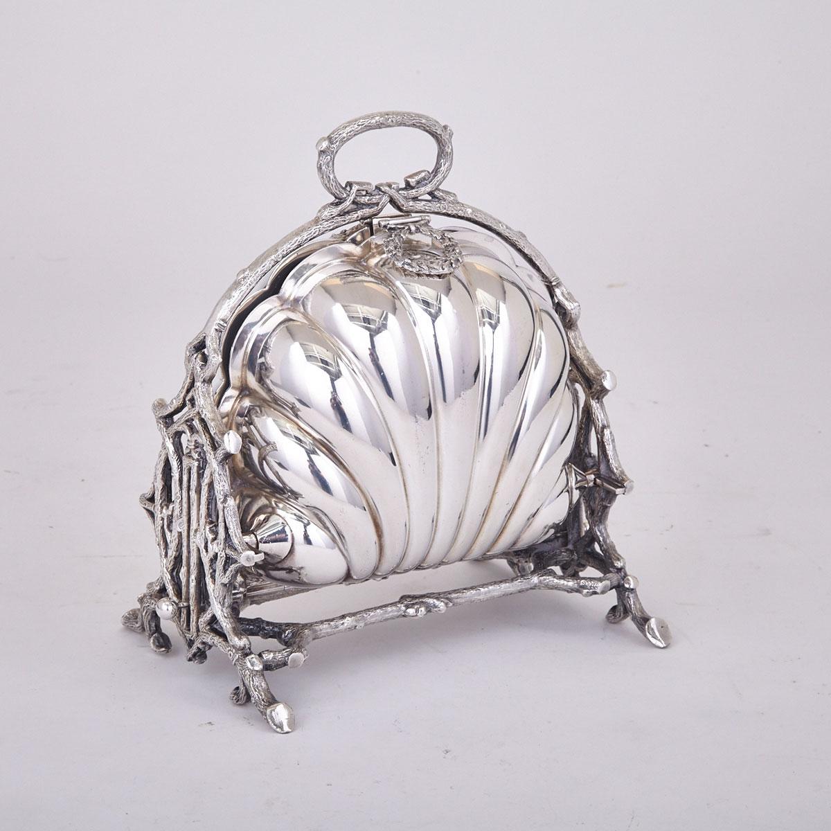 Victorian Silver Plated Shell-Form Bread Warmer, Walker and Hall, Sheffield, c.1900