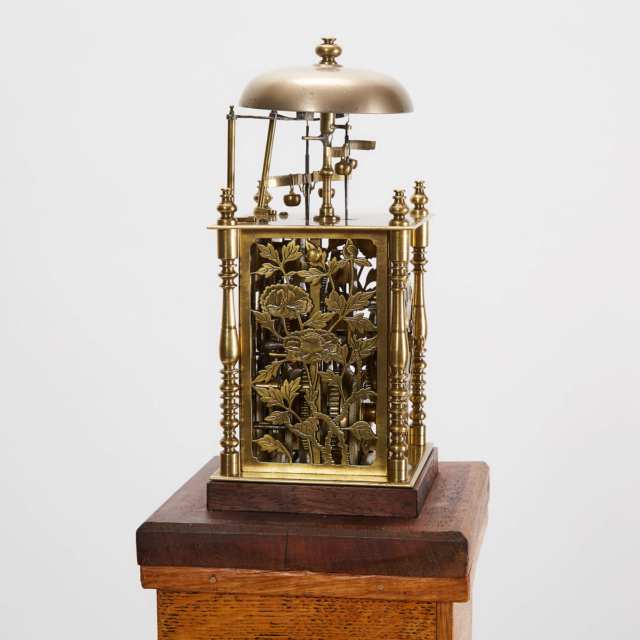 Japanese Brass Double Foliot Lantern Clock, Edo Period