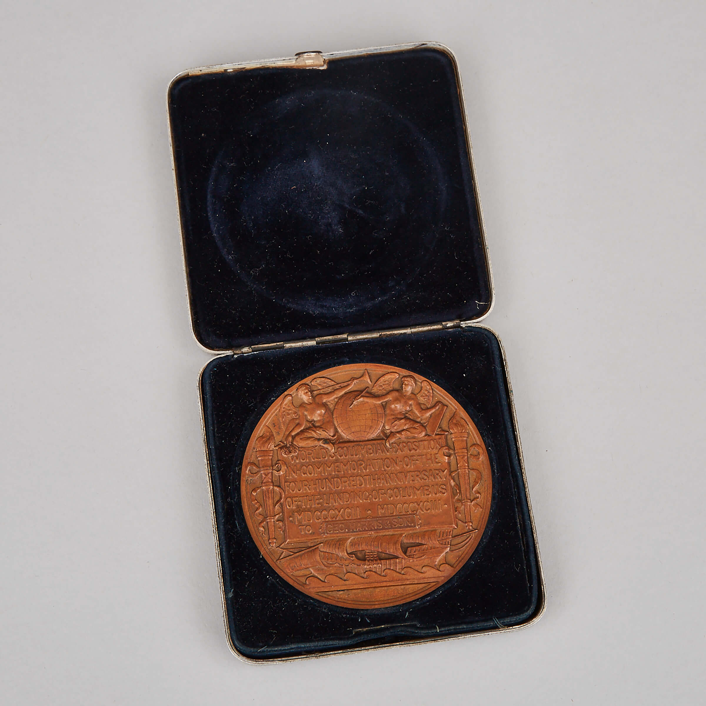 Chicago Exposition Cased Bronze Medal, 1892-3