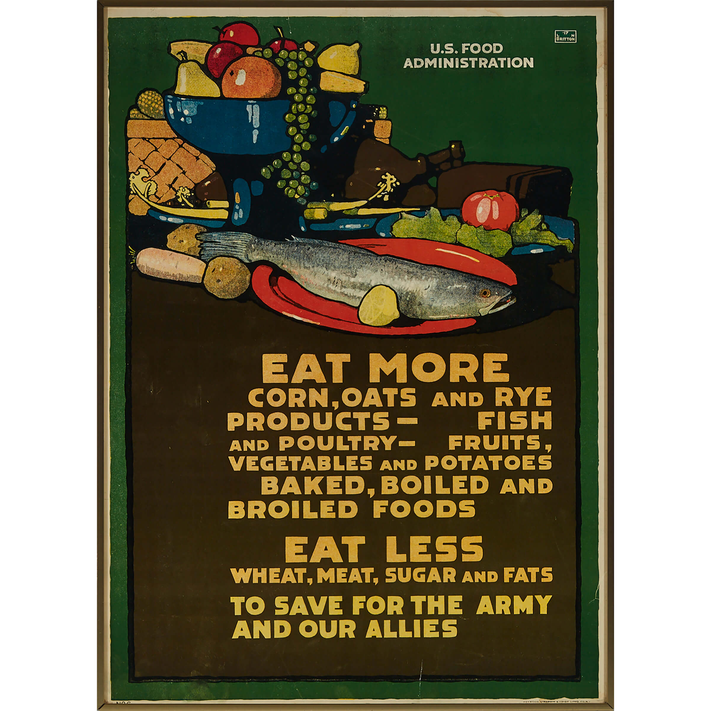 US Food Administration WWI Propaganda Poster, L.N. Britton, 1917