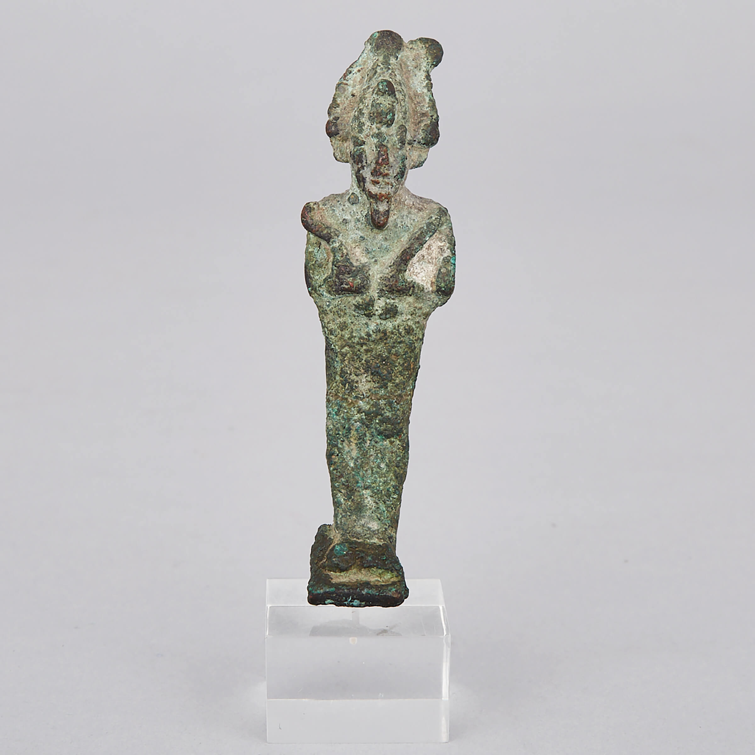 Egyptian Bronze Amulet Figure of Osiris,  Late Period, 664-332 BC