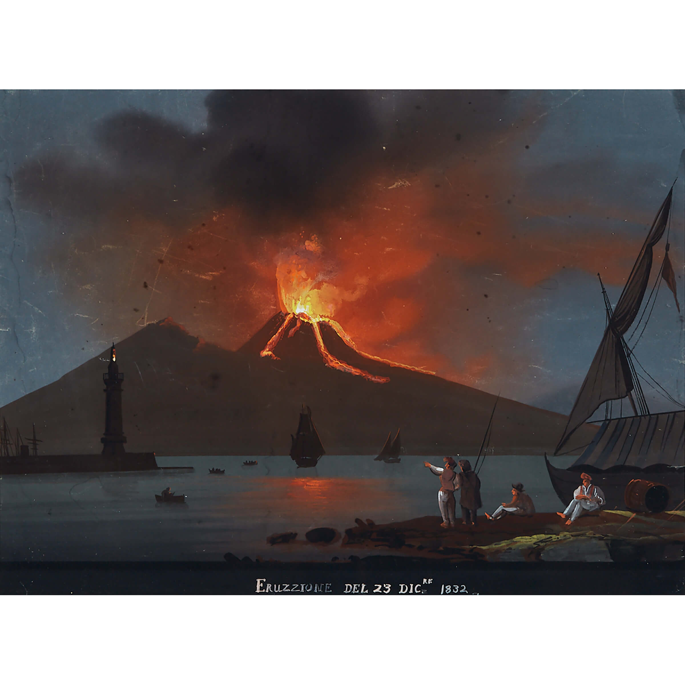 Neapolitan School Night View of an Eruption of Vesuvius, c.1832