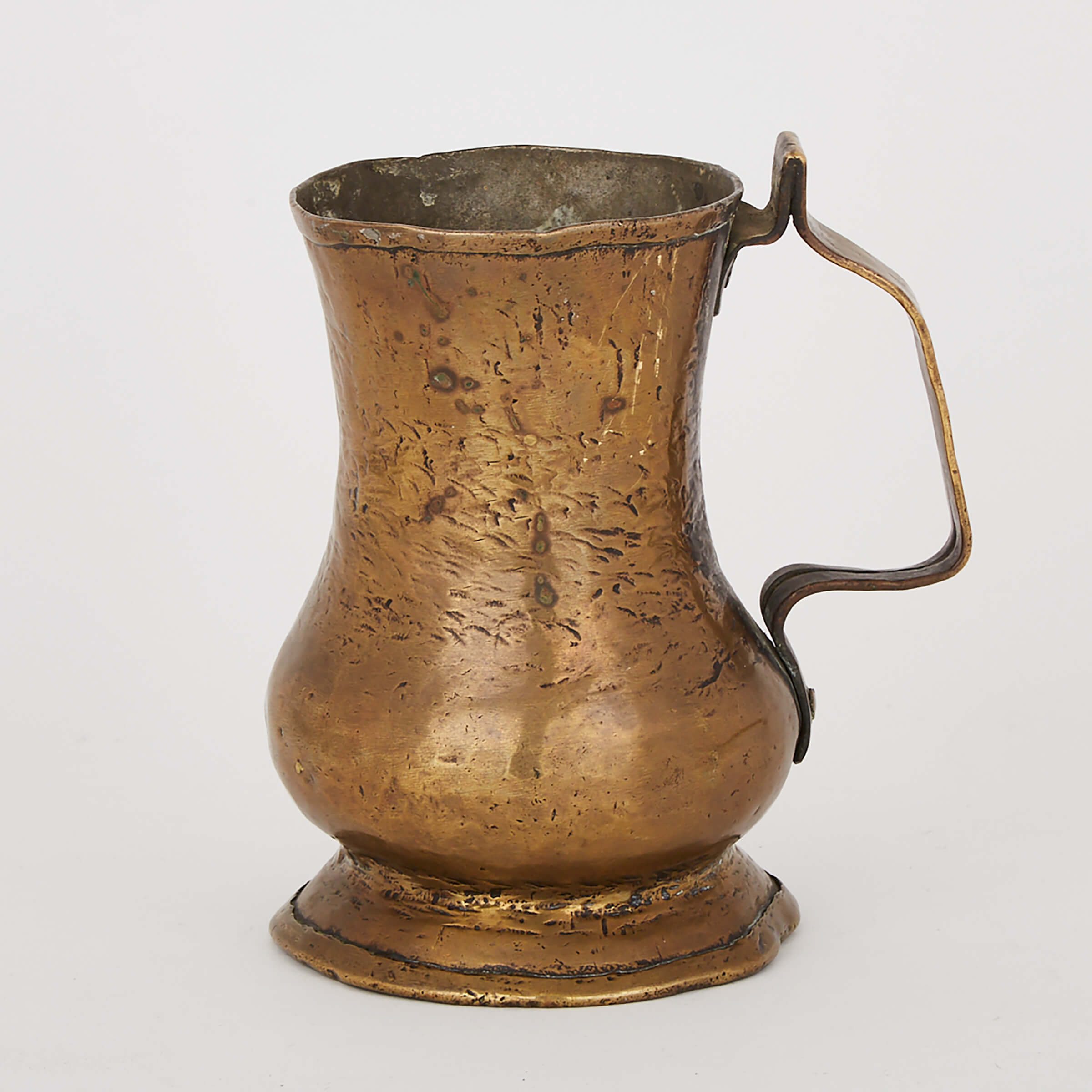 George II Brass Baluster Tankard, early 18th century