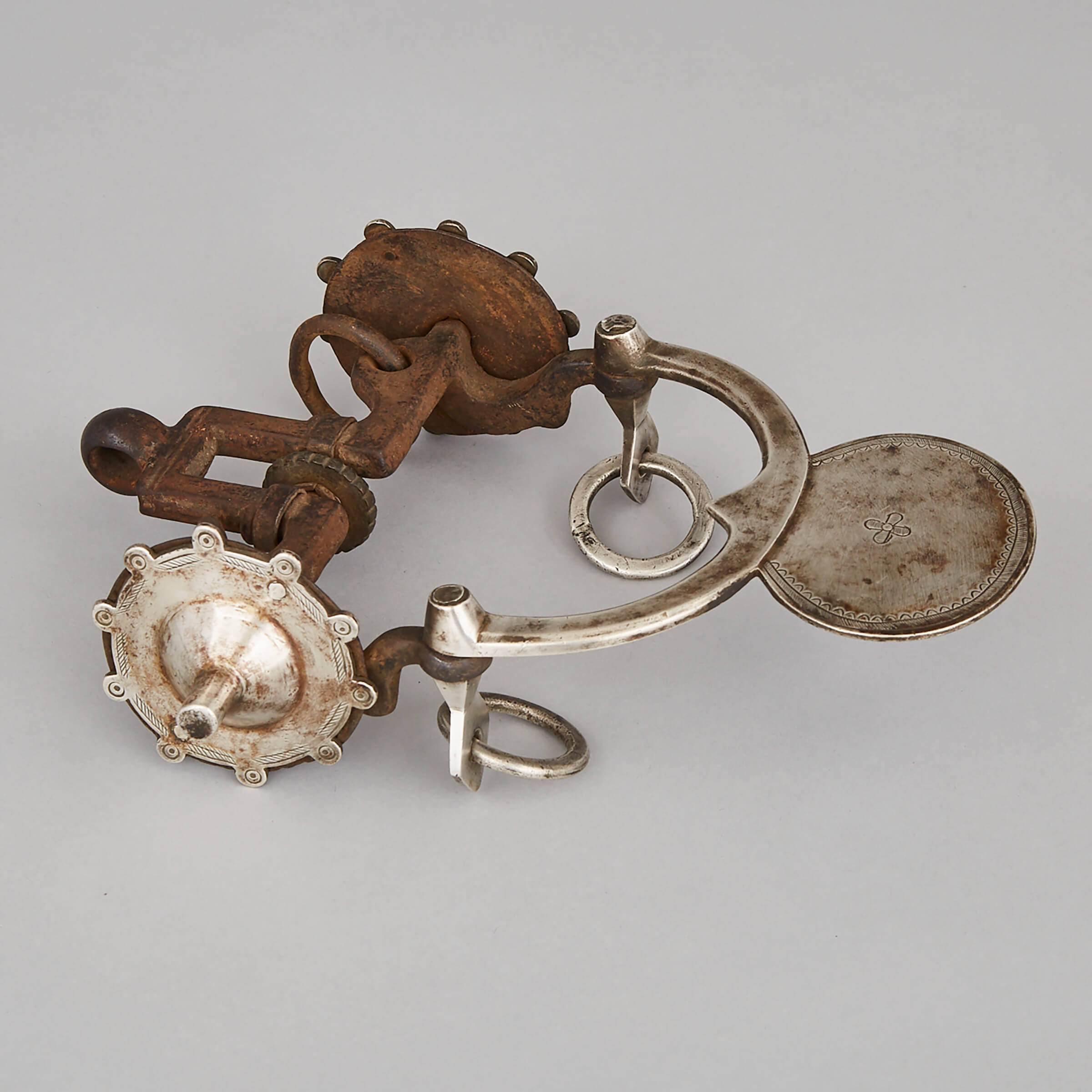 Mexican Charro’s Iron and Nickel Silver Horse Bit, 19th century