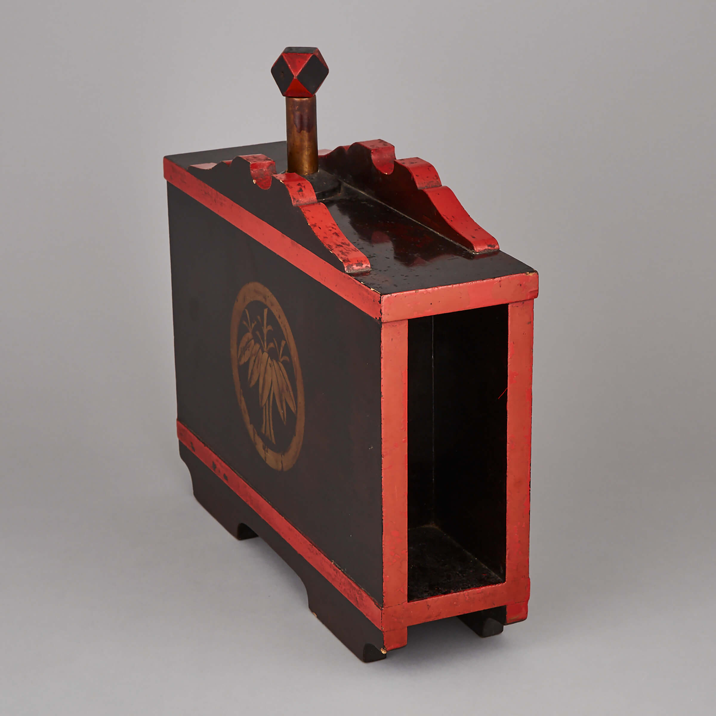 Painted Wood Magician’s Trick Box, mid 20th century