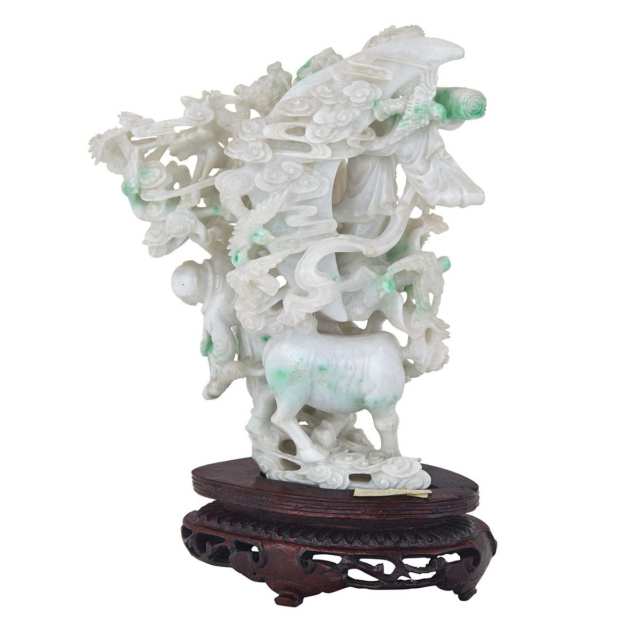 Green and White Jadeite Immortals Group