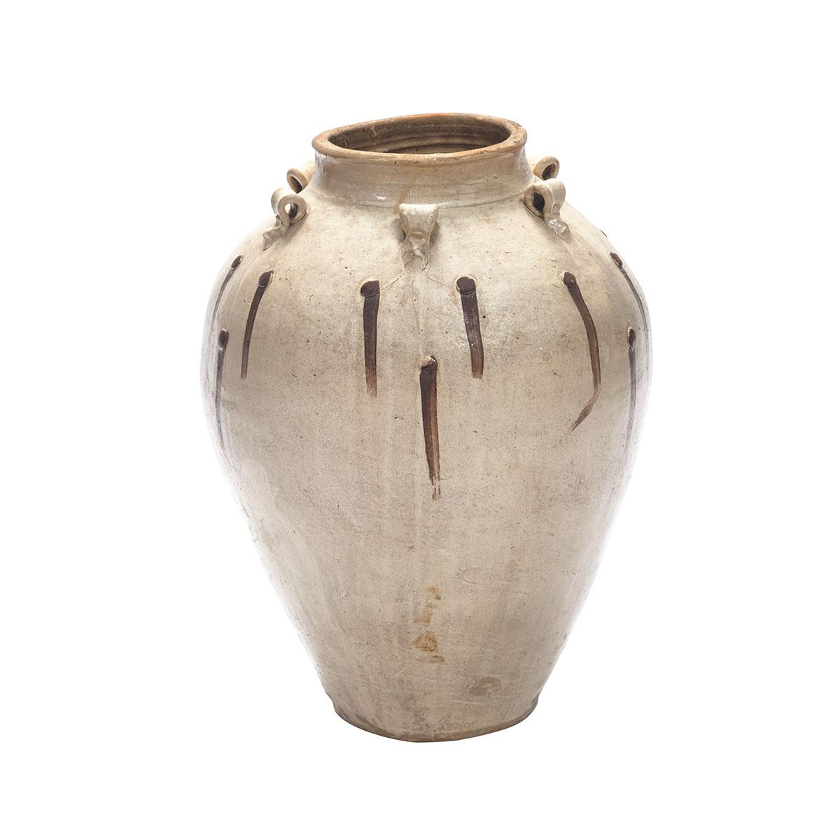 Large White Glazed Storage Jar, Tang Dynasty (618-907)