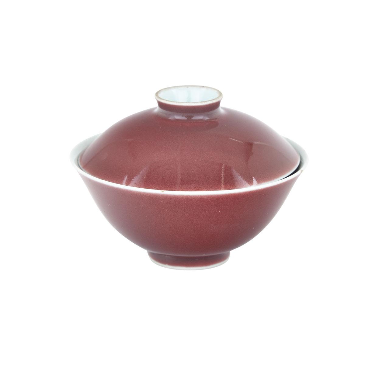 Copper Red Glazed Bowl and Cover, 18th Century