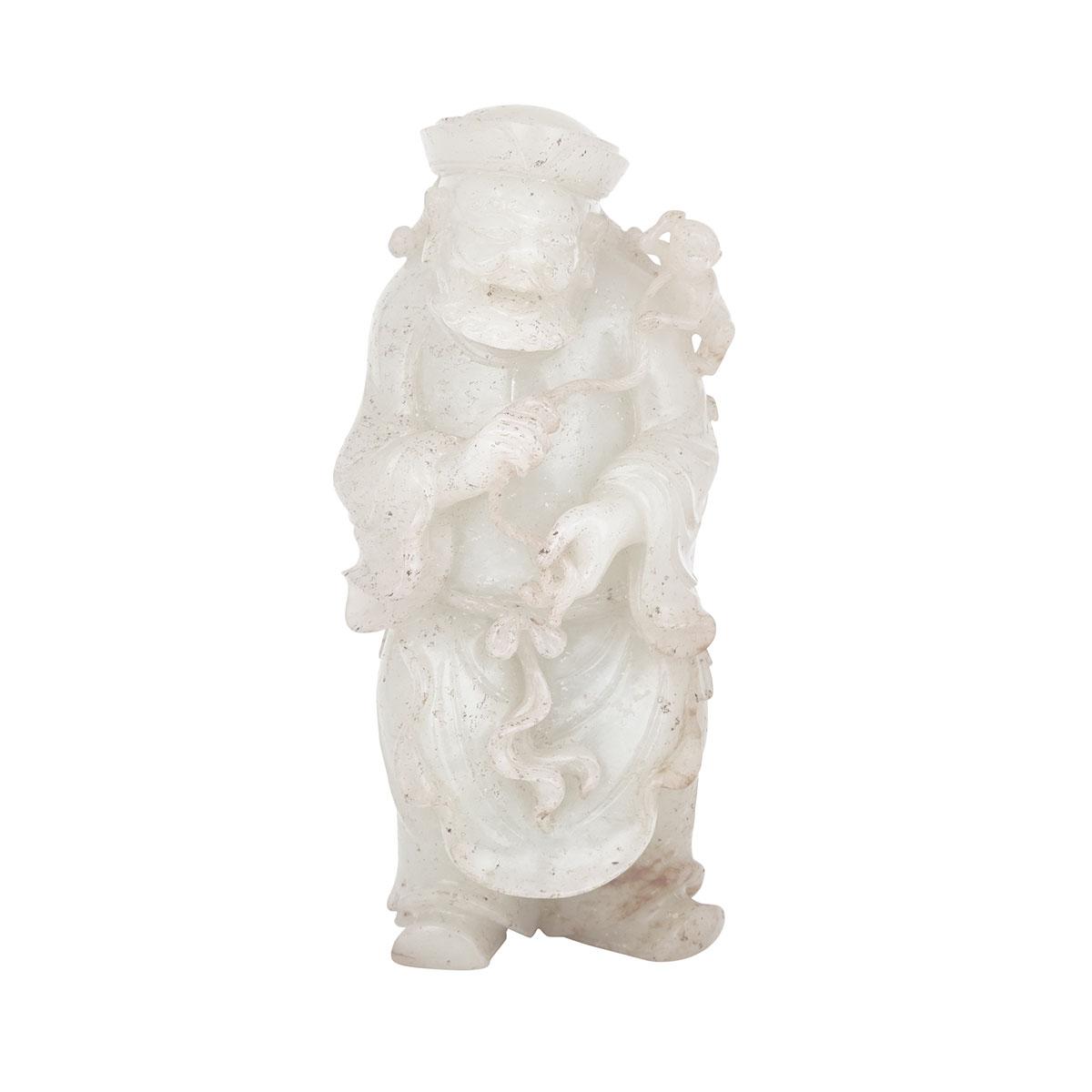 White Jade Figure of a Mongolian and his Monkey