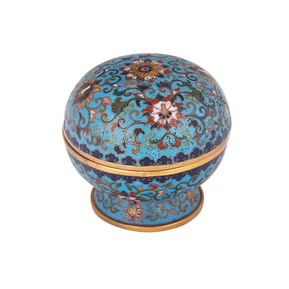 Cloisonné Enamel Seal Paste Box, Qianlong Mark
