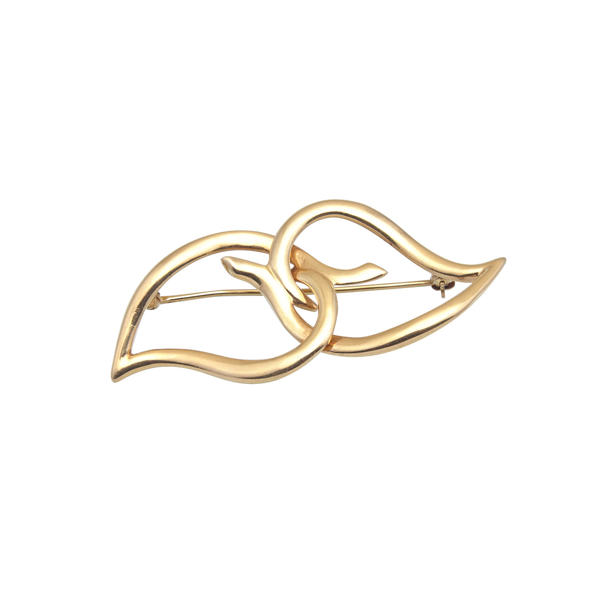 Tiffany & Co. 18k Yellow Gold Double Leaf Brooch