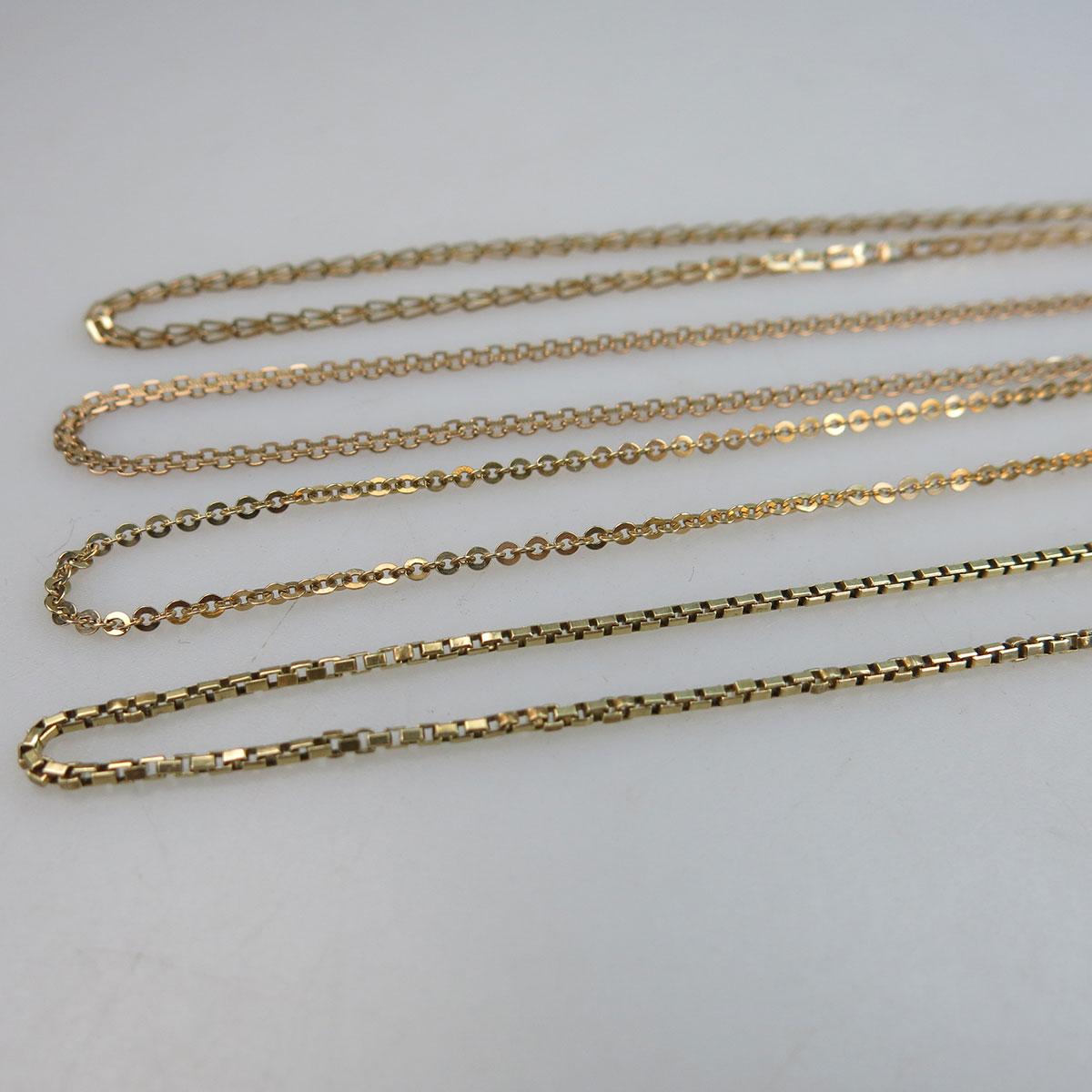 4 X 14k Yellow Gold Chains