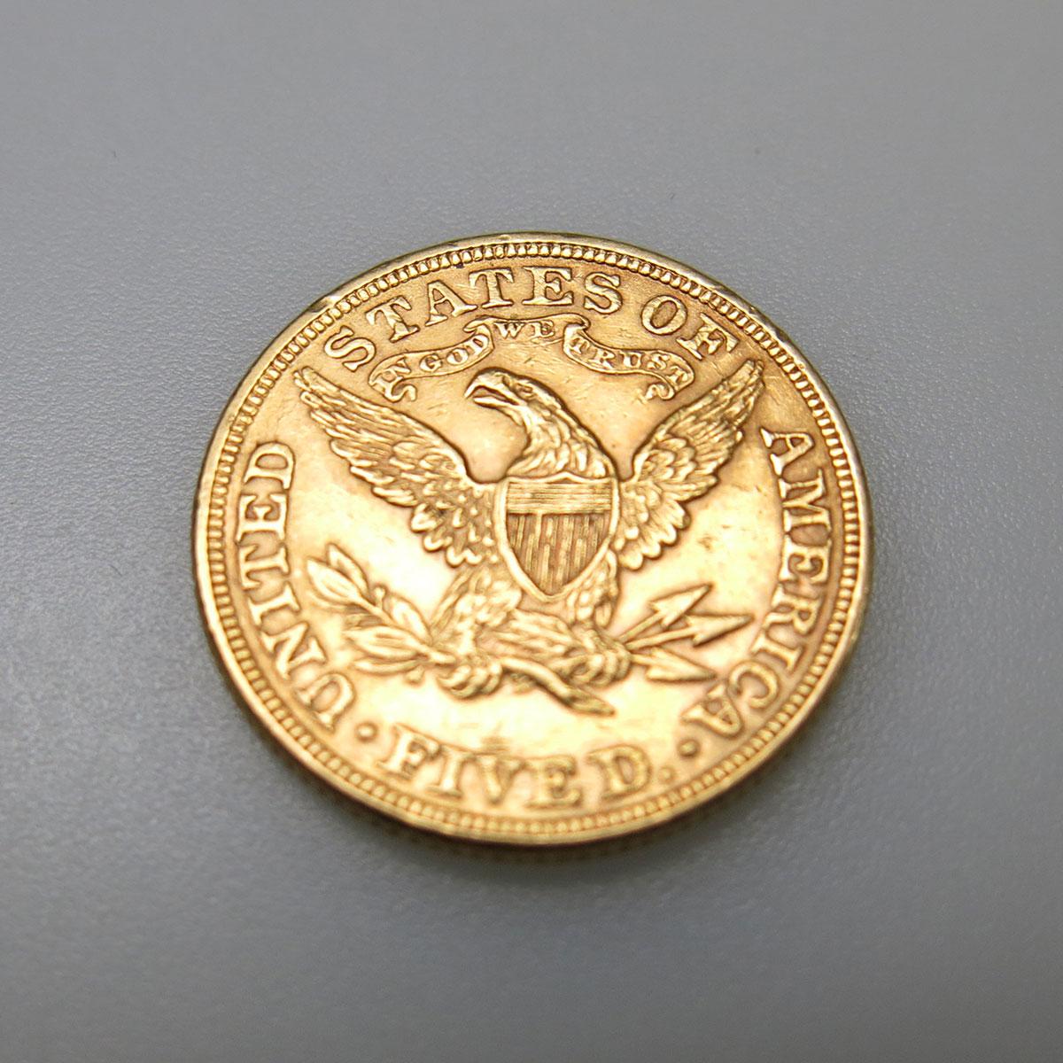 American 1895 Half Eagle $5 Gold Coin