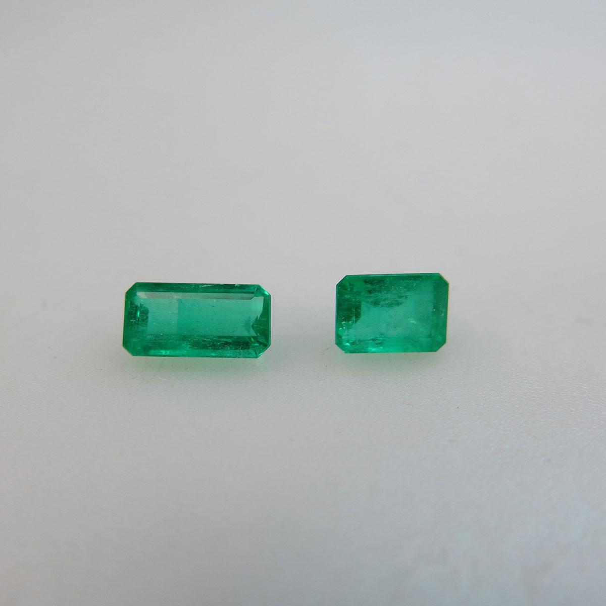 2 Unmounted Emerald Cut Emeralds
