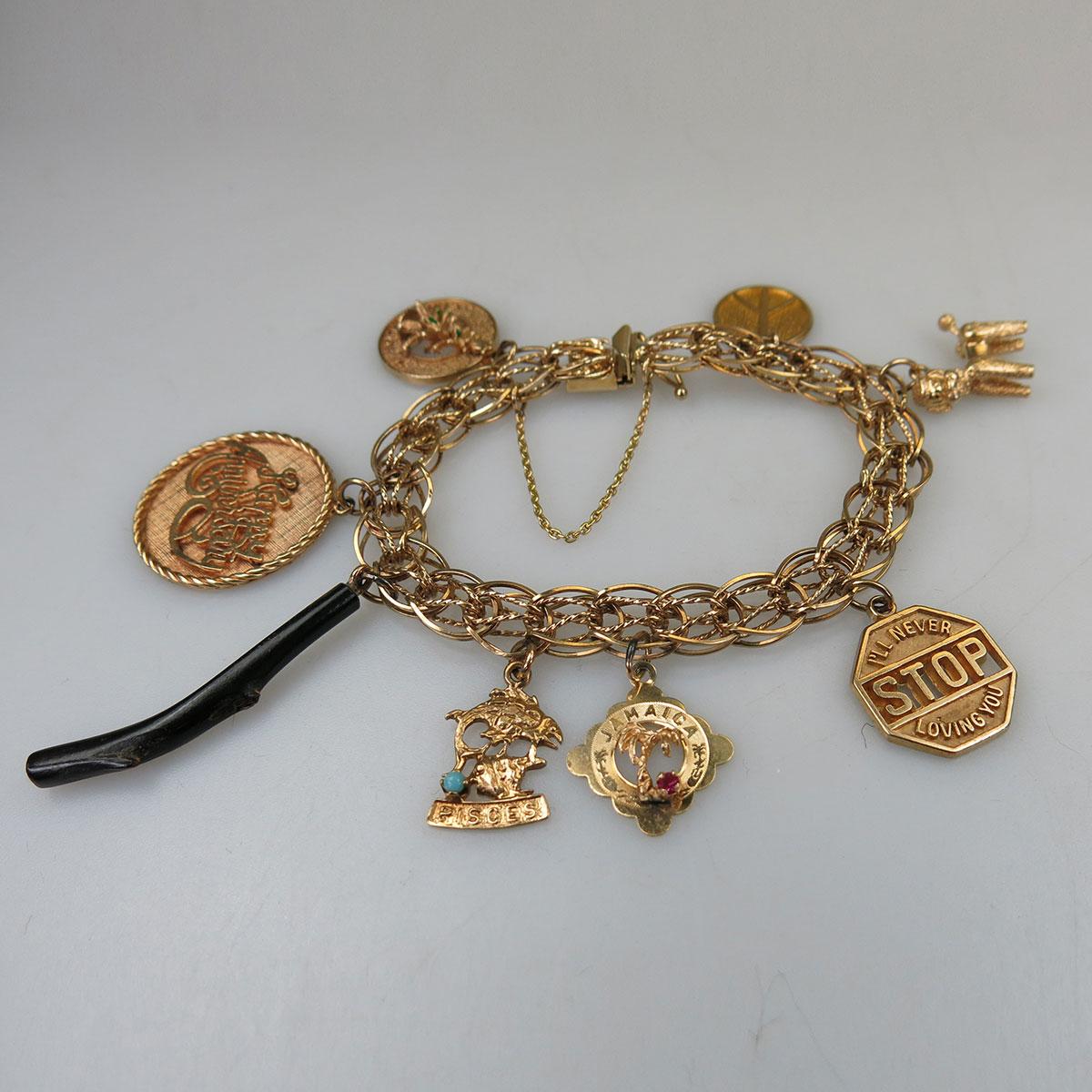 10k Yellow Gold Charm Bracelet