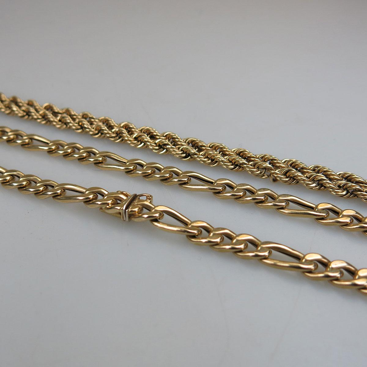 14k Yellow Gold Modified Curb Link Chain