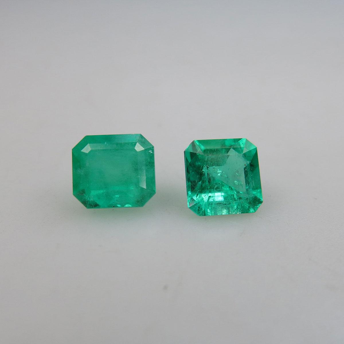 2 Unmounted Emerald Cut Emeralds