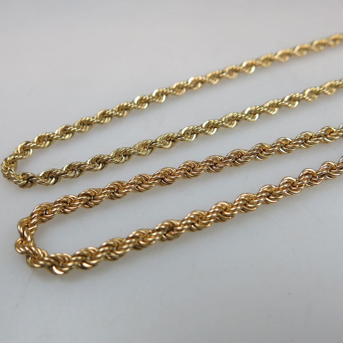 14k Yellow Gold Rope Chain And Bracelet