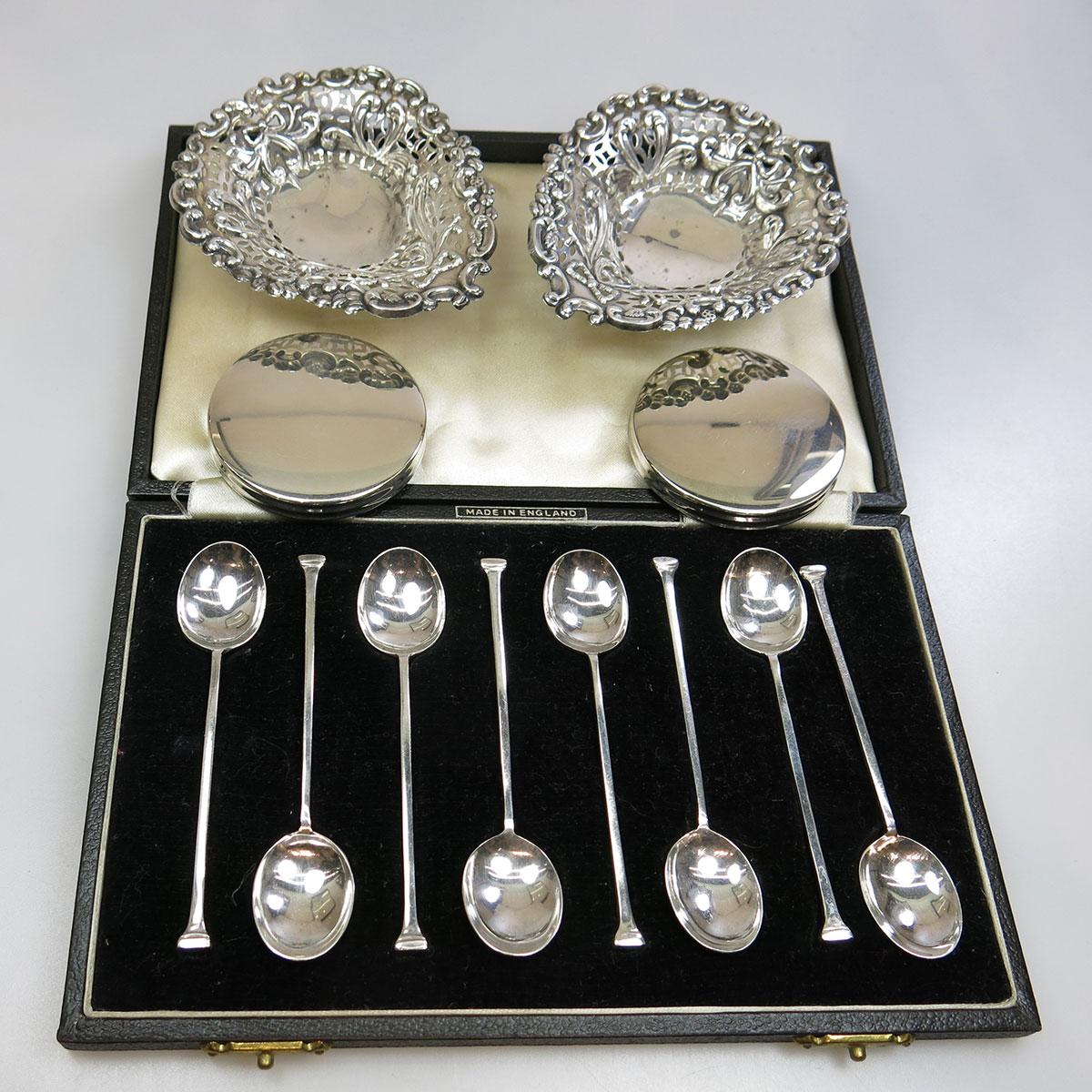 Set Of 8 English Silver Teaspoons