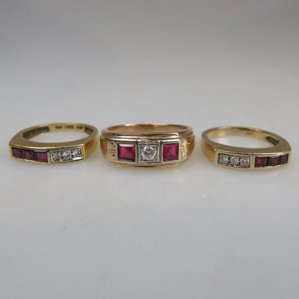1 x 18k & 2 x 14k Yellow Gold Bands