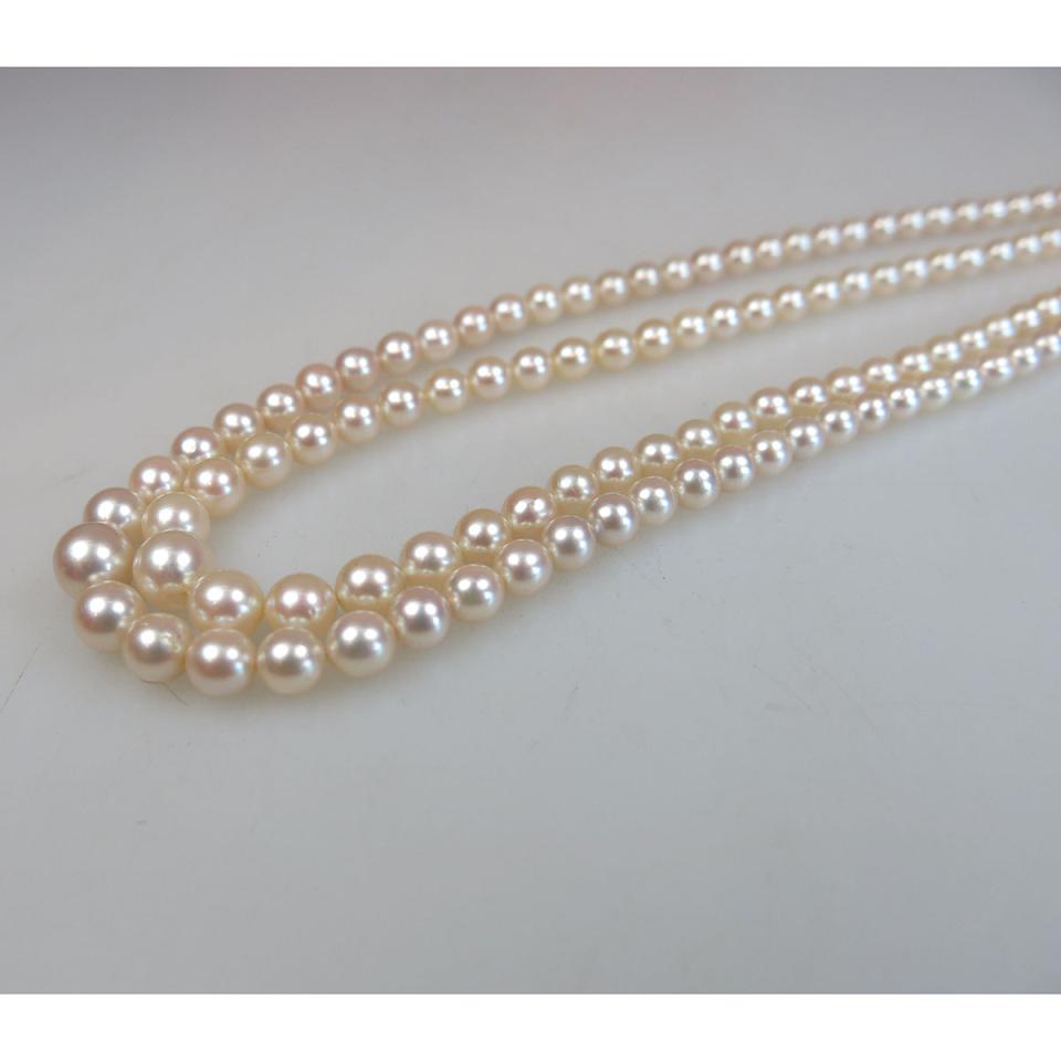 Double Strand Of Graduated Cultured Pearls