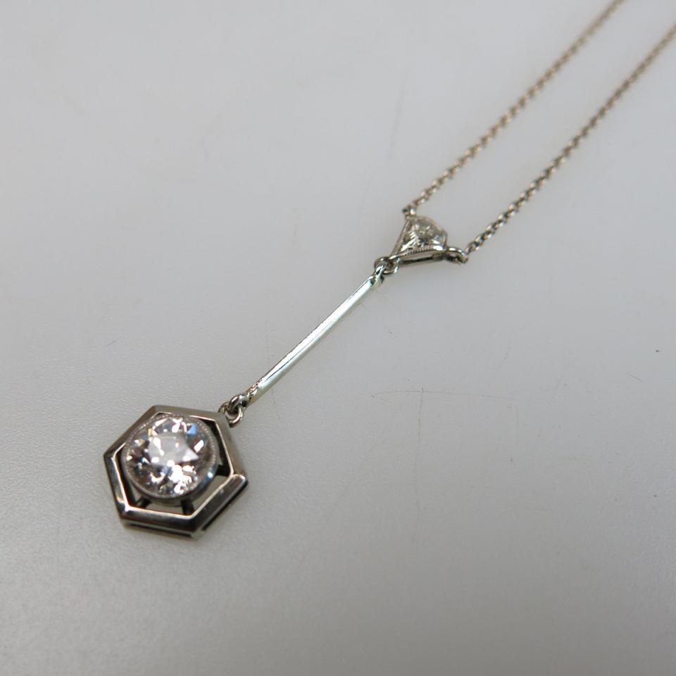 18k White Gold Chain And Pendant