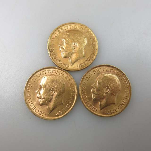 3 British Gold Sovereigns