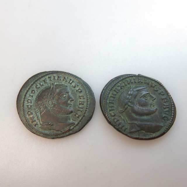 Two Roman Imperial Bronze Follis